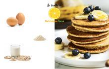 pancakes all'avena con ingredienti