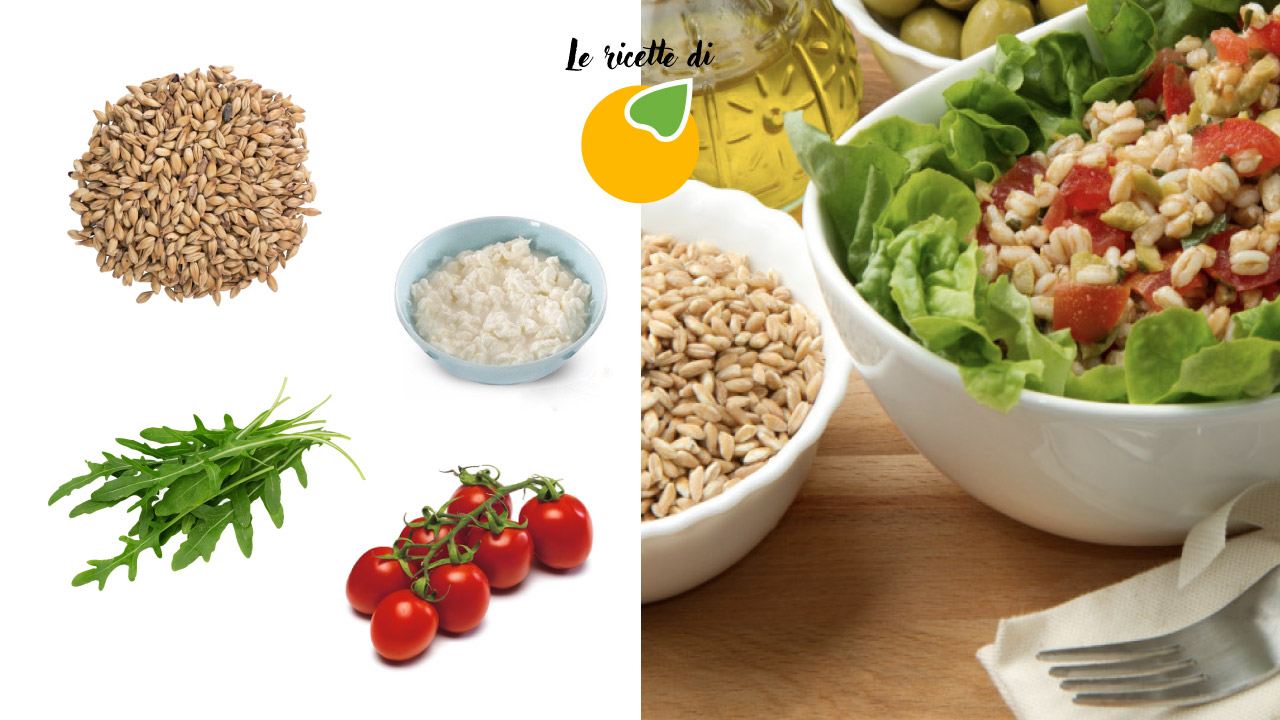 Ricetta Insalata mista con farro e fiocchi di latte - Ficacci Olive Co.