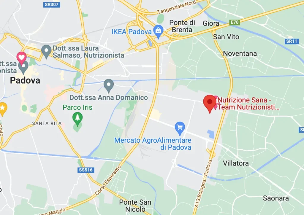 Mappa Nutrizionista Padova, Camin, Saonara, Villatora, Vigonovo