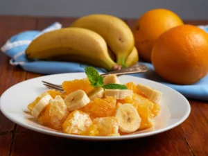 immagine idi frutta morbida, banane e arance senza buccia, ottime per chi soffre di diverticoli e cerca una diverticolite dieta