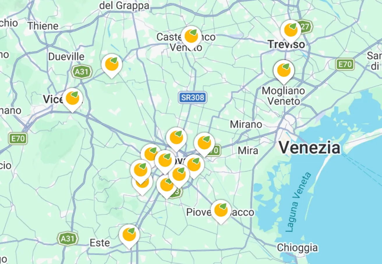 Mappa Sedi Nutrizionista Nord Italia