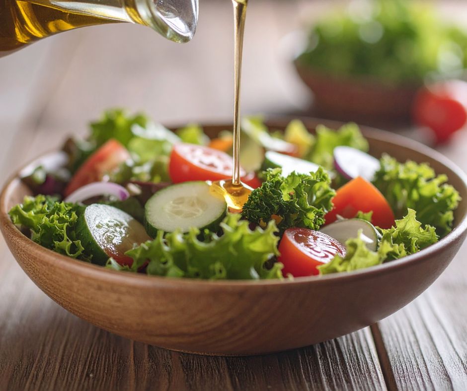 Mangiare insalata tutti i giorni condita con olio evo